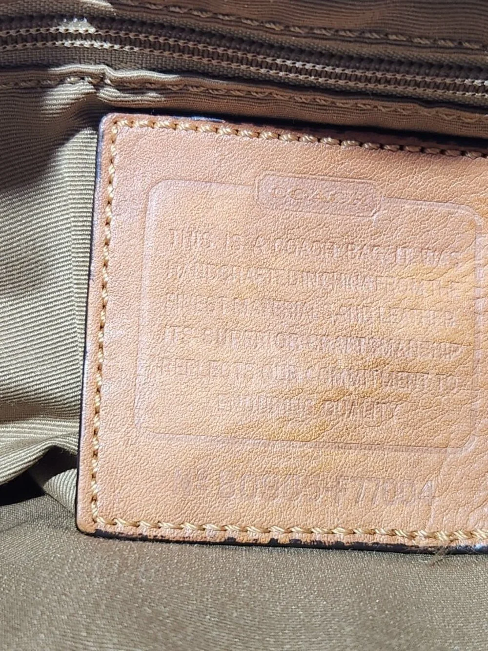 COACH Hudson XL Messenger/computer/travel bag signature C with vachetta leather